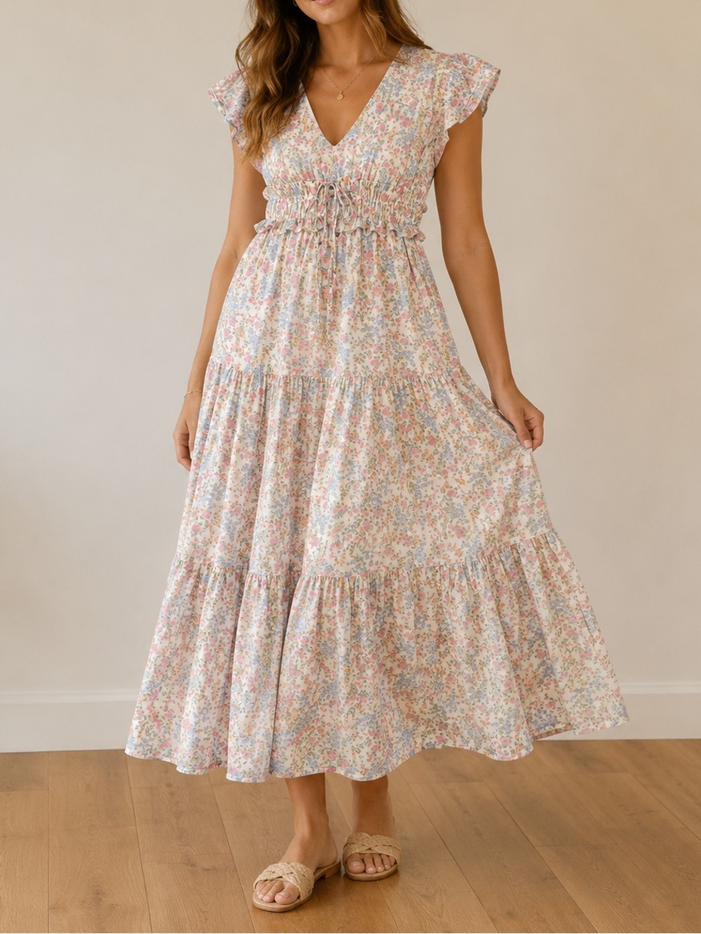 Altar’d state floral ruffled summer dress size medium